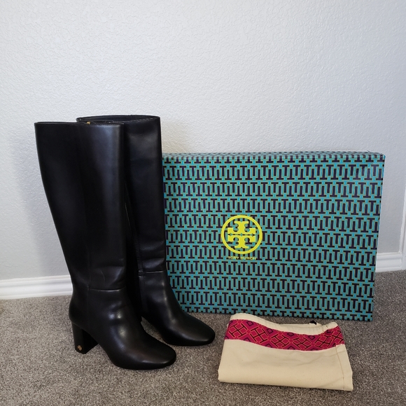 Tory Burch Kira 70mm knee boot black women's shoes size 6 - Picture 2 of 16